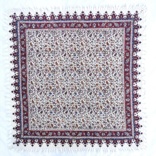 floral square ghalamkari tablecloth 1 x 1m 65a647df370dd