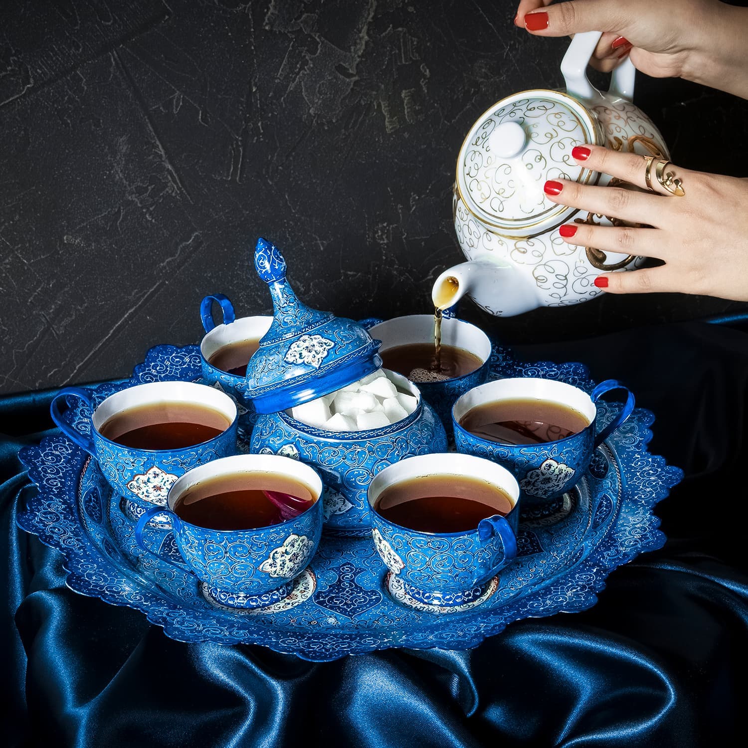 minakari galesh tea set for